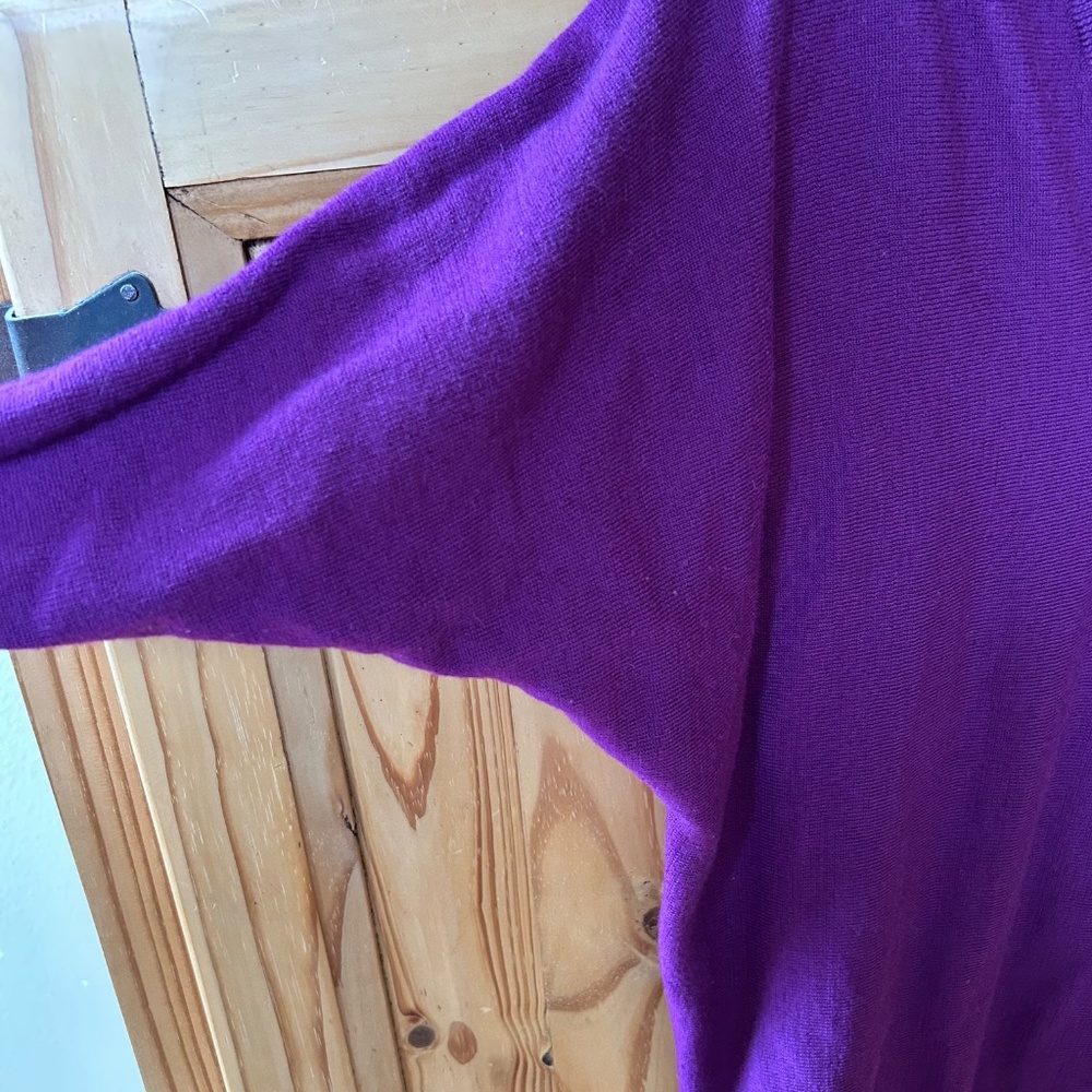 GoLite Sweater 100% Merino Wool Purple V Neck Soft Women's Medium - Picture 6 of 6